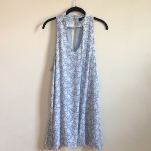 Lulu’s Chocker Neck Printed Mini Dress